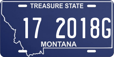 MT license plate 172018G