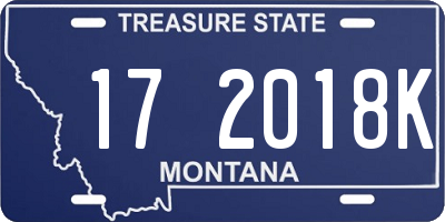 MT license plate 172018K