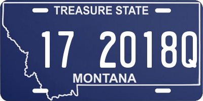 MT license plate 172018Q