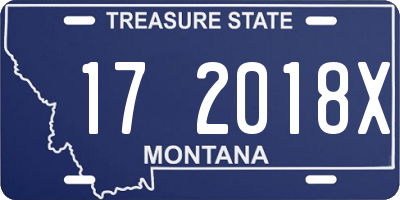 MT license plate 172018X