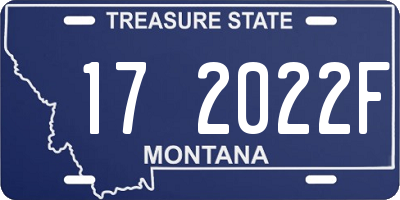 MT license plate 172022F