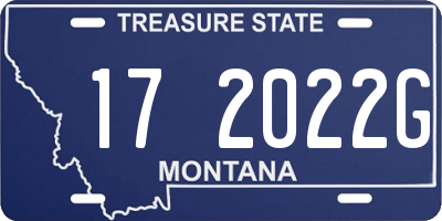 MT license plate 172022G