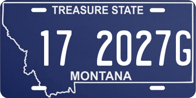 MT license plate 172027G