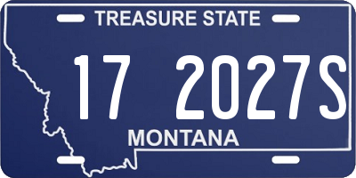 MT license plate 172027S