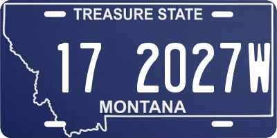 MT license plate 172027W