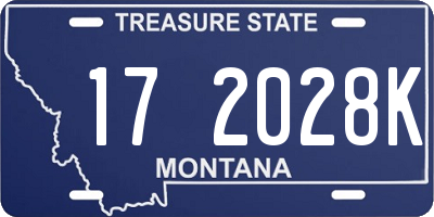 MT license plate 172028K