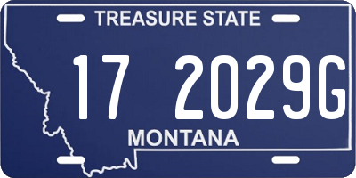MT license plate 172029G