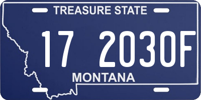 MT license plate 172030F