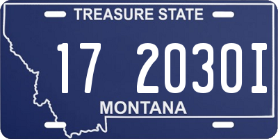 MT license plate 172030I