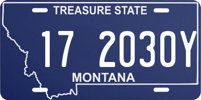 MT license plate 172030Y