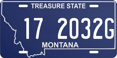 MT license plate 172032G