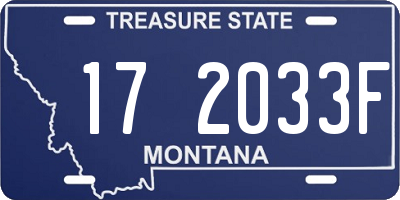 MT license plate 172033F
