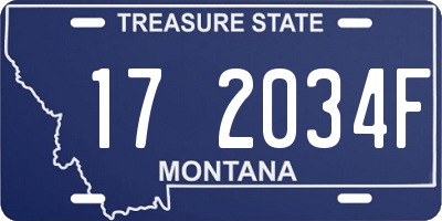 MT license plate 172034F