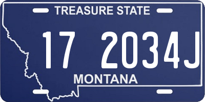 MT license plate 172034J