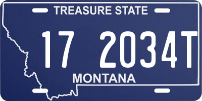 MT license plate 172034T