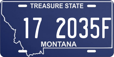 MT license plate 172035F