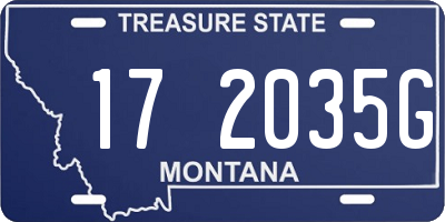MT license plate 172035G