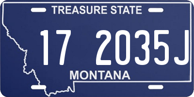MT license plate 172035J