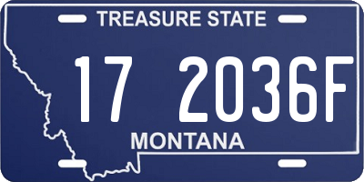 MT license plate 172036F