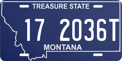 MT license plate 172036T