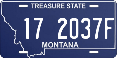 MT license plate 172037F