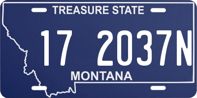 MT license plate 172037N