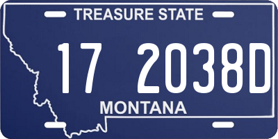 MT license plate 172038D