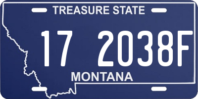 MT license plate 172038F