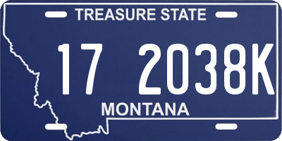 MT license plate 172038K
