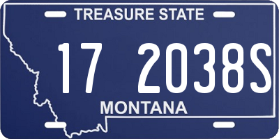 MT license plate 172038S