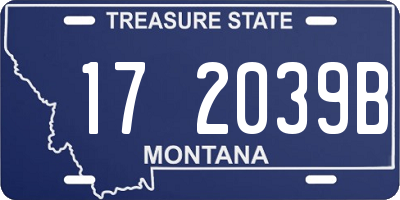 MT license plate 172039B