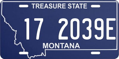 MT license plate 172039E