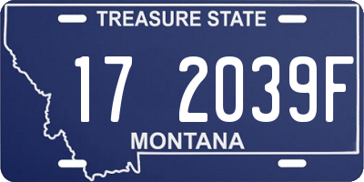 MT license plate 172039F