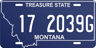 MT license plate 172039G