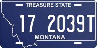 MT license plate 172039T
