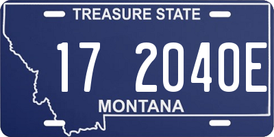 MT license plate 172040E
