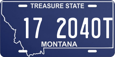 MT license plate 172040T