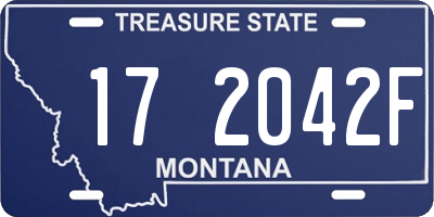 MT license plate 172042F