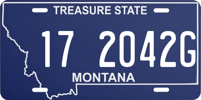 MT license plate 172042G