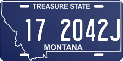 MT license plate 172042J