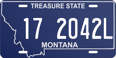 MT license plate 172042L