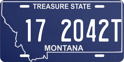 MT license plate 172042T