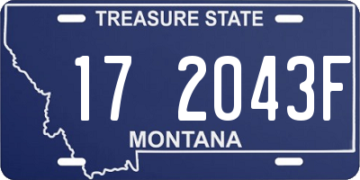 MT license plate 172043F