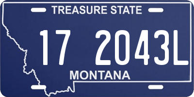 MT license plate 172043L