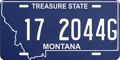 MT license plate 172044G