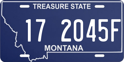 MT license plate 172045F