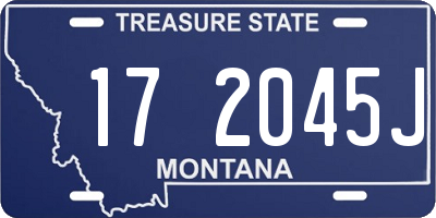 MT license plate 172045J