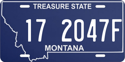 MT license plate 172047F