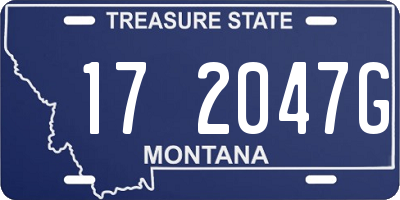 MT license plate 172047G