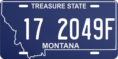MT license plate 172049F
